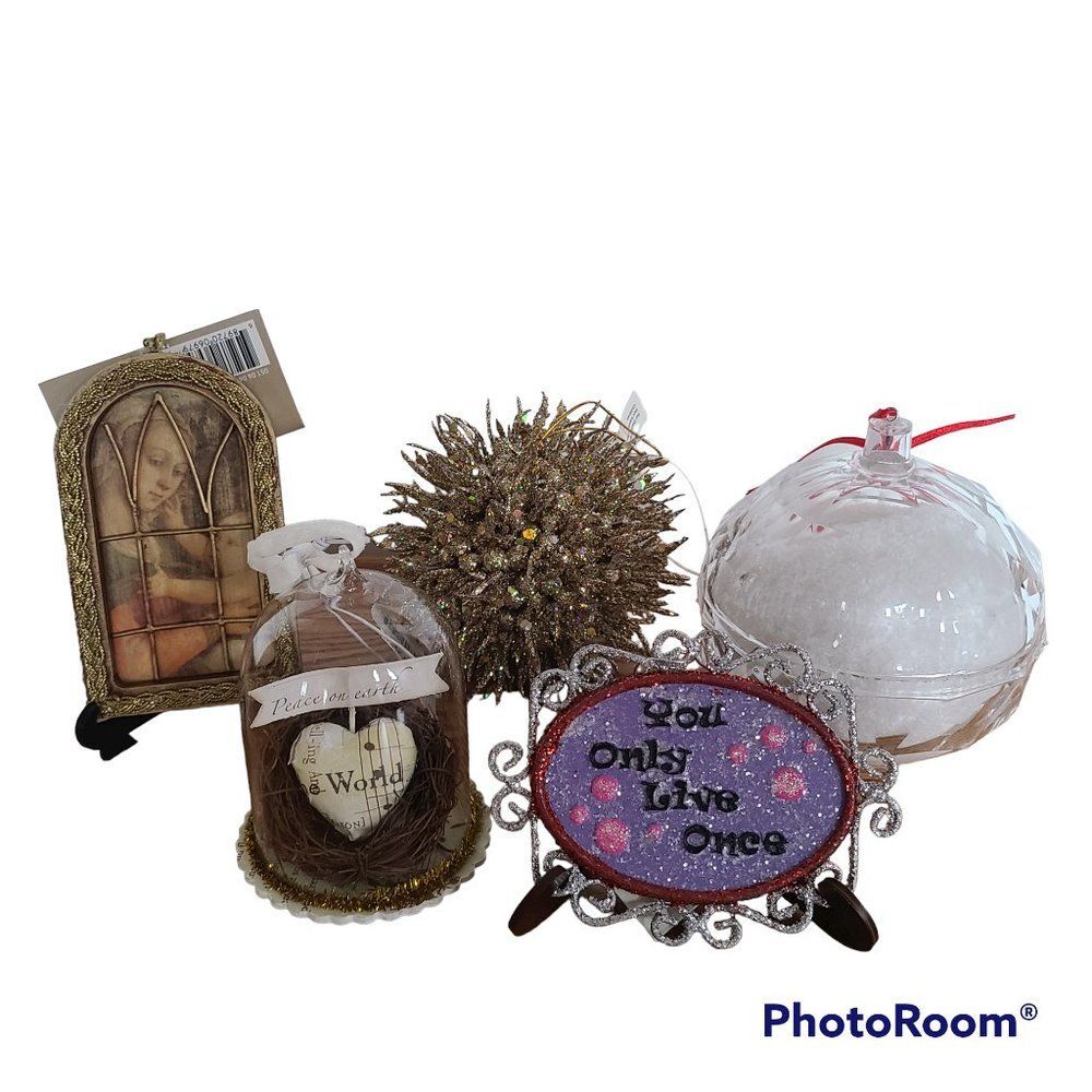Set of Five New Christmas Ornaments Lot | Variety Of Size And Style | NWT
